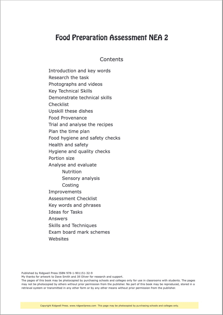 Food Preparation Assessment Task NEA2 - DOWNLOAD